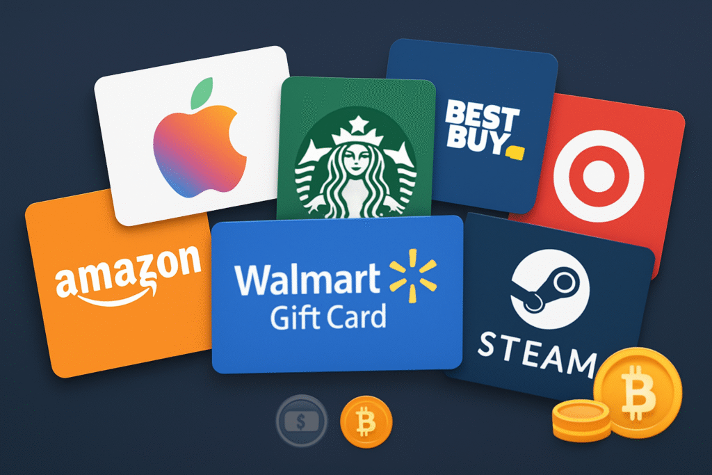 Top 100 Major usa Gift card brands that can easily be sold after-market