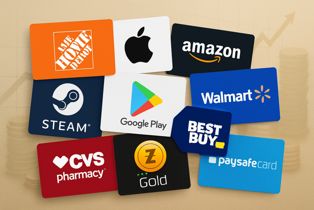 10 most popular gift card to cash